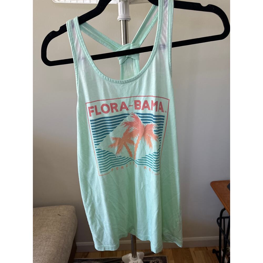 Unwind Flora-Bama Tank Top Relaxed Lifestyle Round Neck Sleeveless Women's Sz M